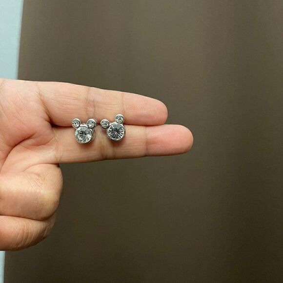 Mickey Mouse Shaped Stud Earrings - Picture 2 of 2